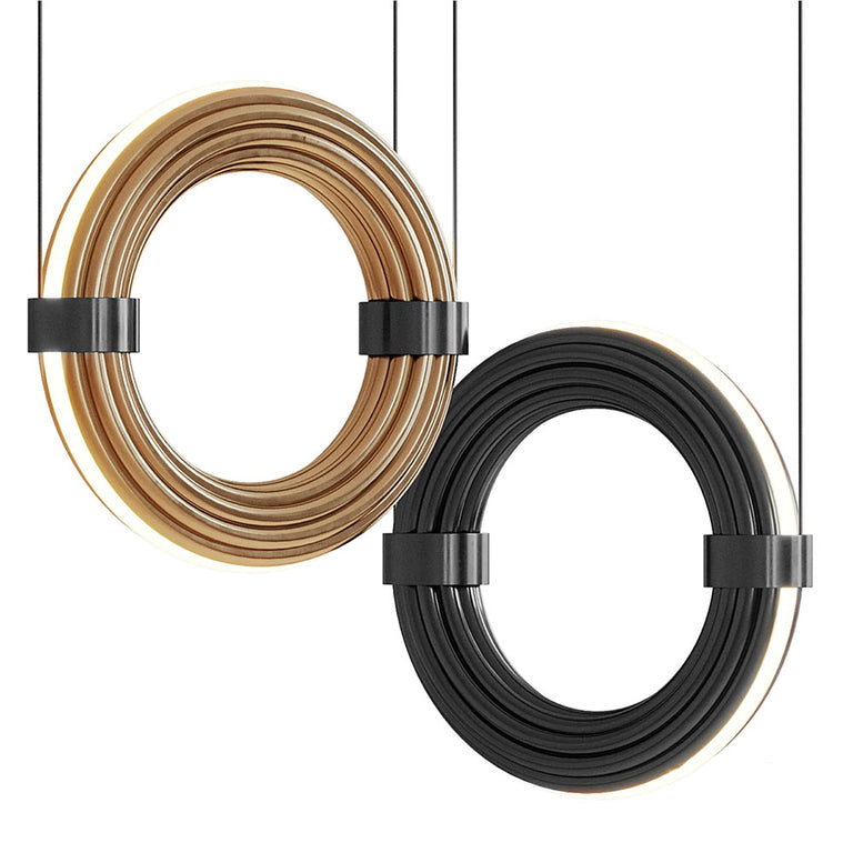 Elli LED Small Pendant Antique Gold / Matt Black - ARO.C1311/S/ORO