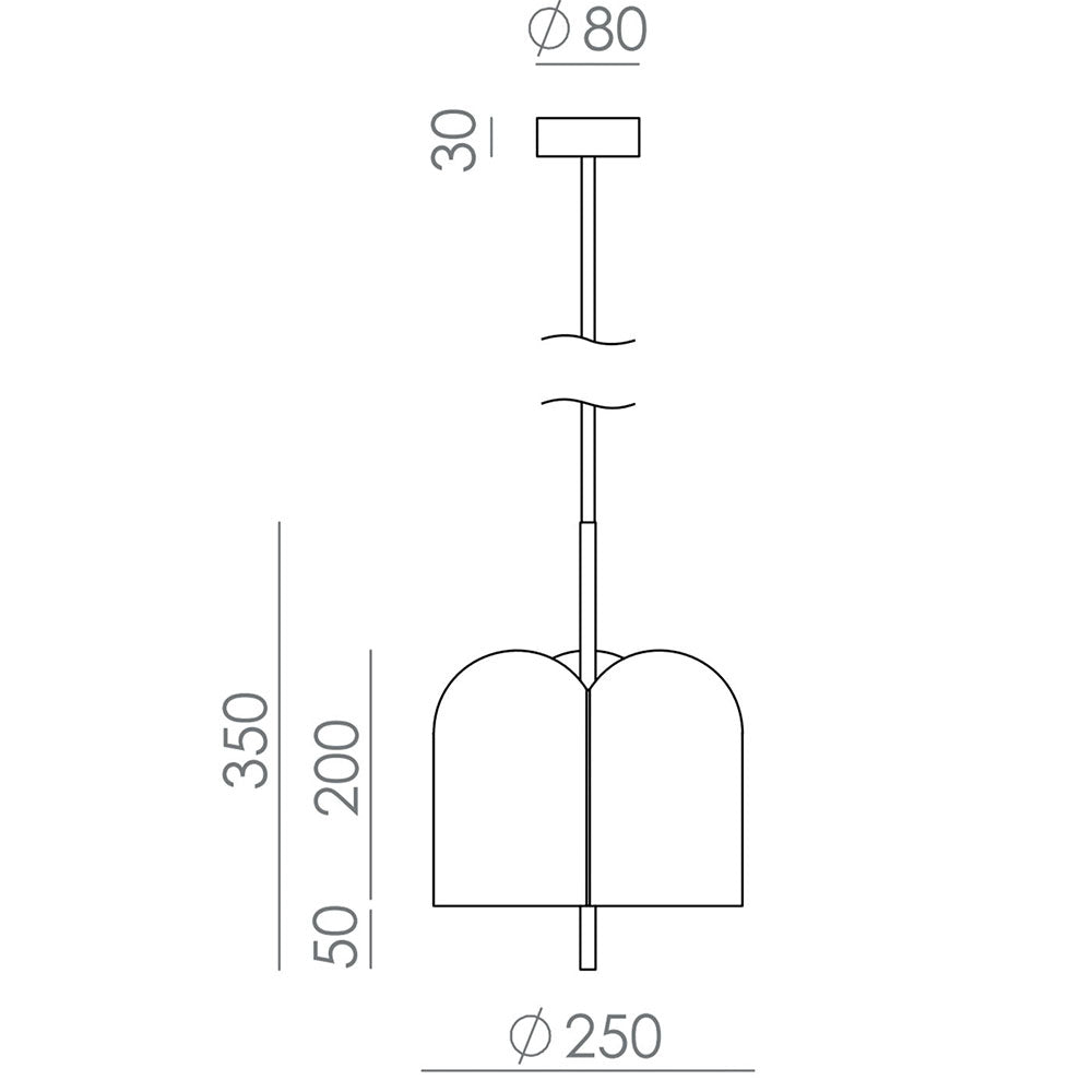 Oket LED Pendant Matt Brass / Matt White - ARO.C1317/BCO