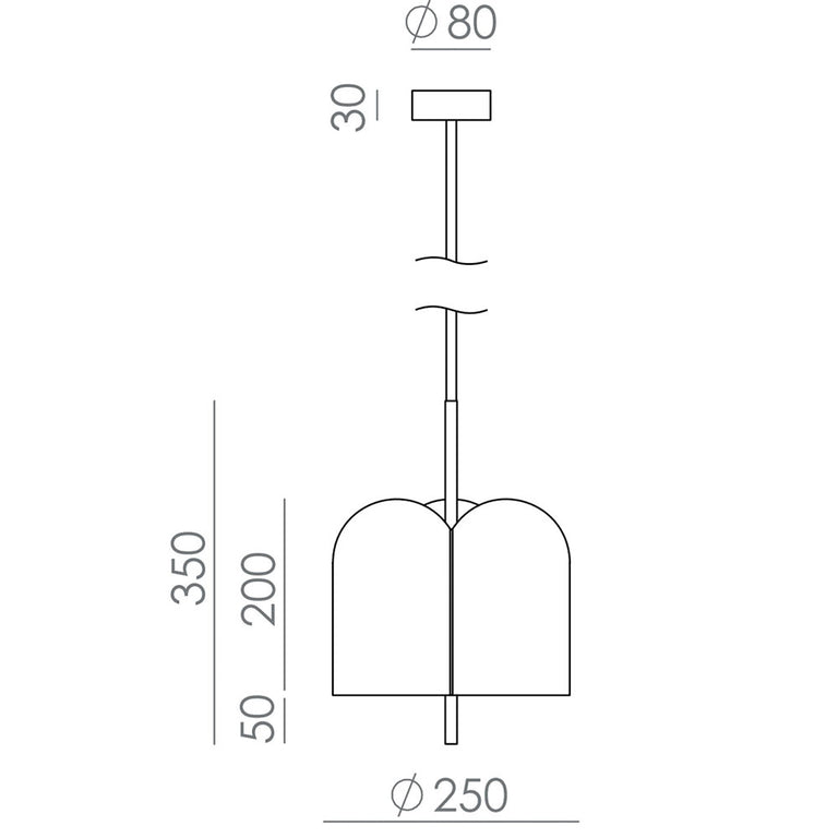 Oket LED Pendant Matt Brass / Matt White - ARO.C1317/BCO