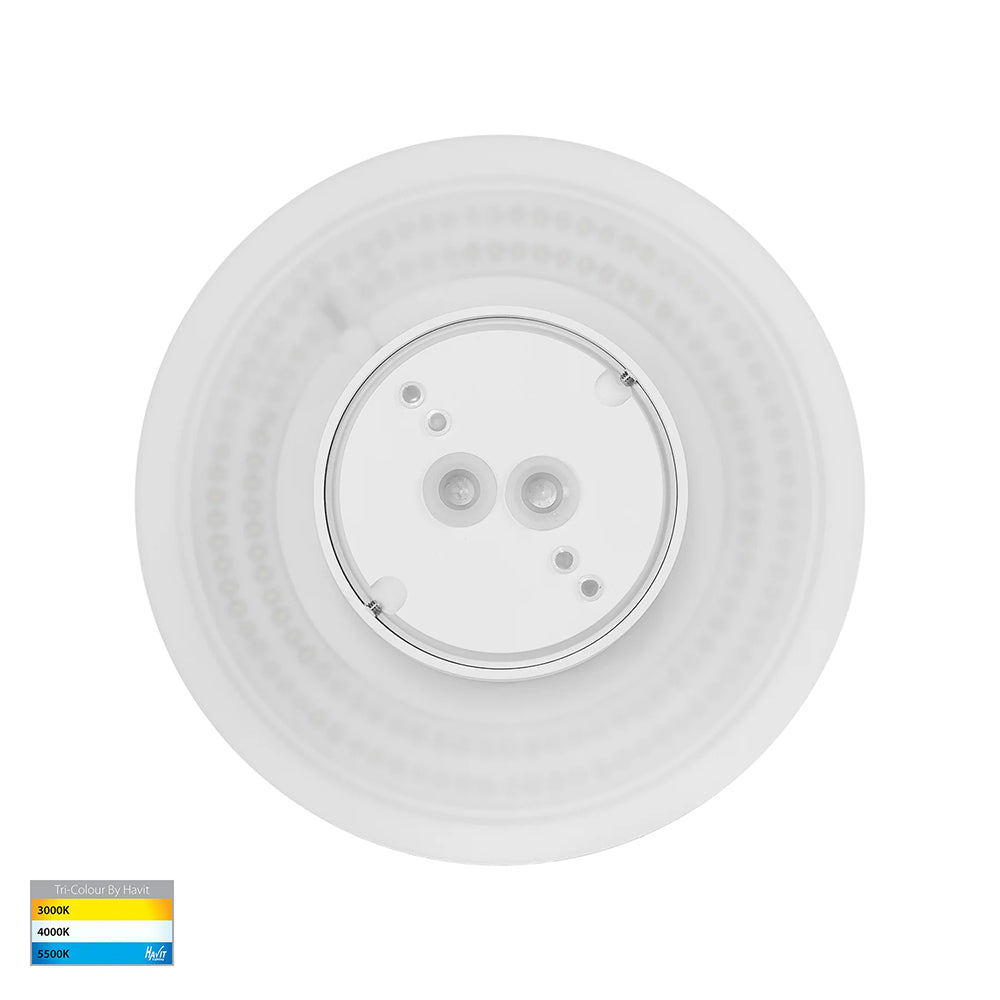 Halo 12W CCT 240V LED 200mm Round Wall Light White - HV3592T-WHT