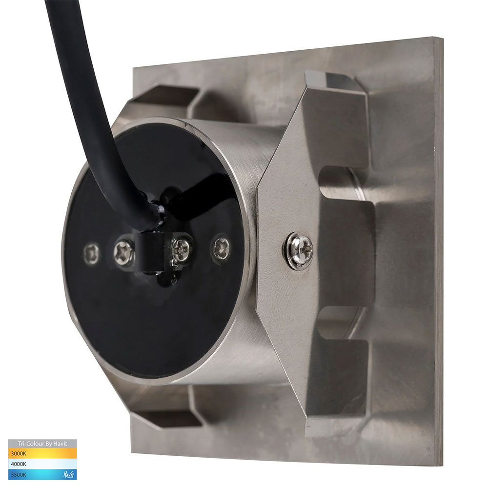 Reces 2.5W CCT 12V DC LED Square Step Light Stainless Steel - HV3215T-SS316-12V