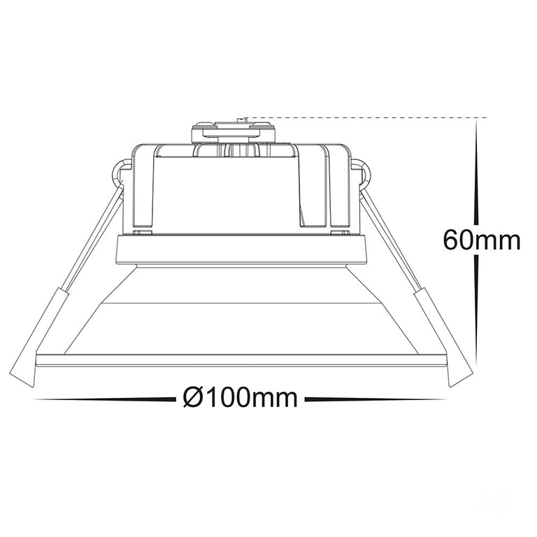 Gleam 9W CCT 240V LED 100mm Downlight White - HV5528T-WHT
