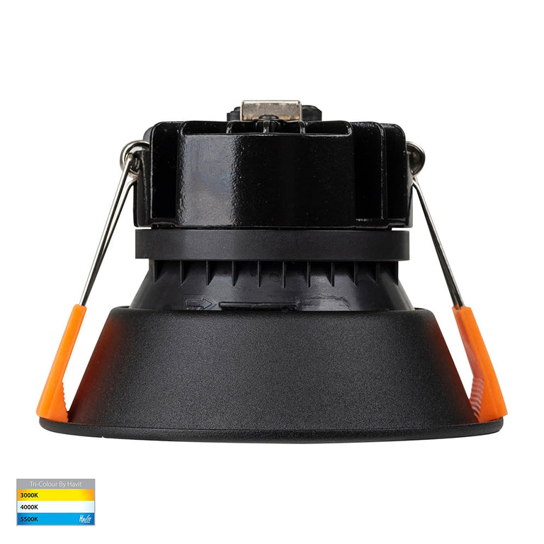 Gleam 9W CCT 240V LED 97mm Downlight Black & Chrome - HV5528T-BC