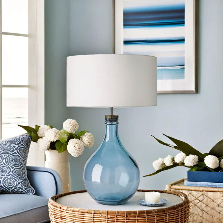 Sam Table Lamp With Shade Blue / White - ARO.NAC093/BLUE+801011/45