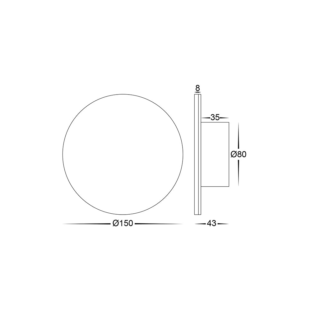 Halo 7W CCT 12V DC LED 150mm Round Wall Light White - HV3591T-WHT-12V