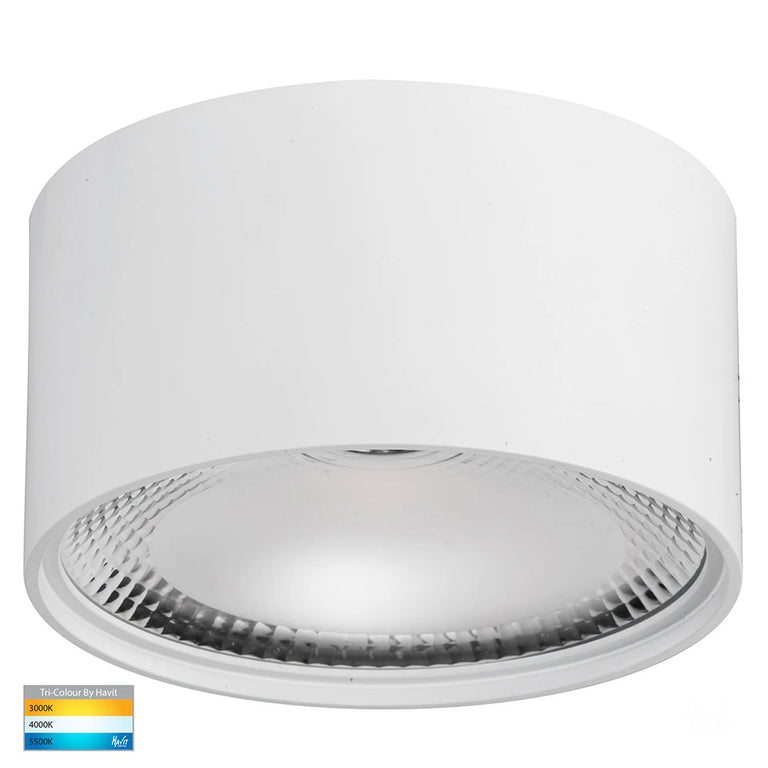 Nella 18W CCT 240V LED Surface Mounted Round Downlight White - HV5805T-WHT
