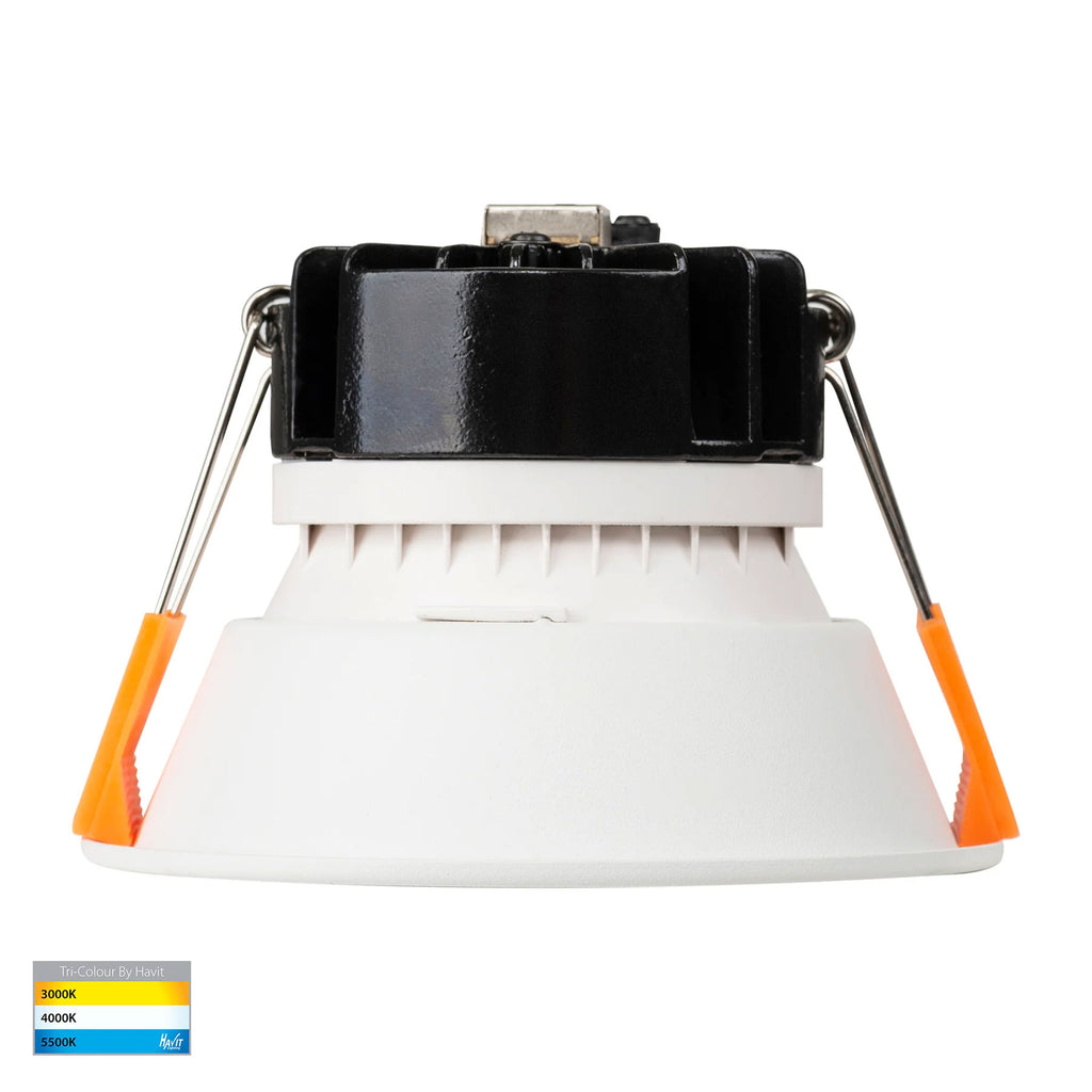 Gleam 9W CCT 240V LED 97mm Downlight White & Gold - HV5528T-WG