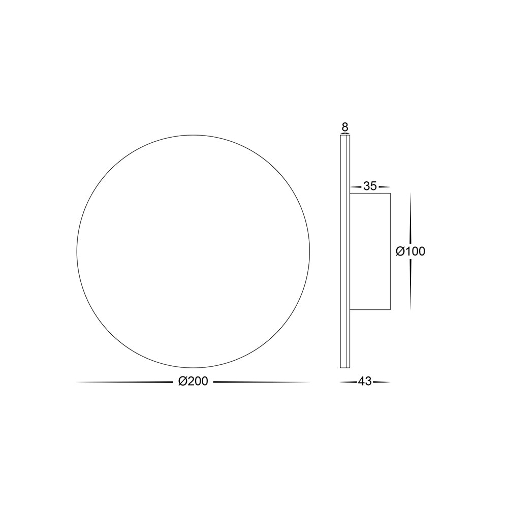 Halo 12W CCT 12V DC LED 200mm Round  Wall Light White / RGBW - HV3592RGBW-WHT