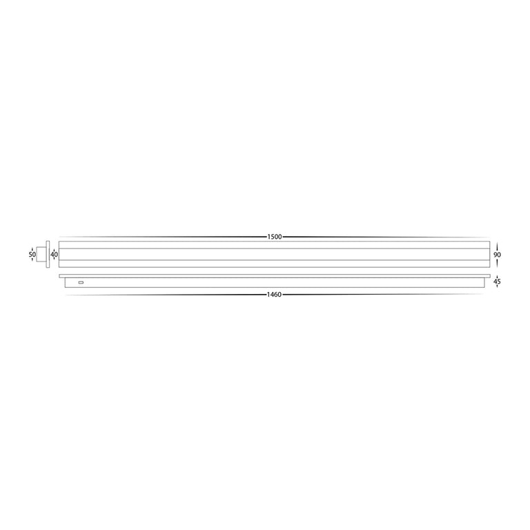 Barline 1500mm 45W CCT 240V LED Wall Light White - HV3586T-WHT