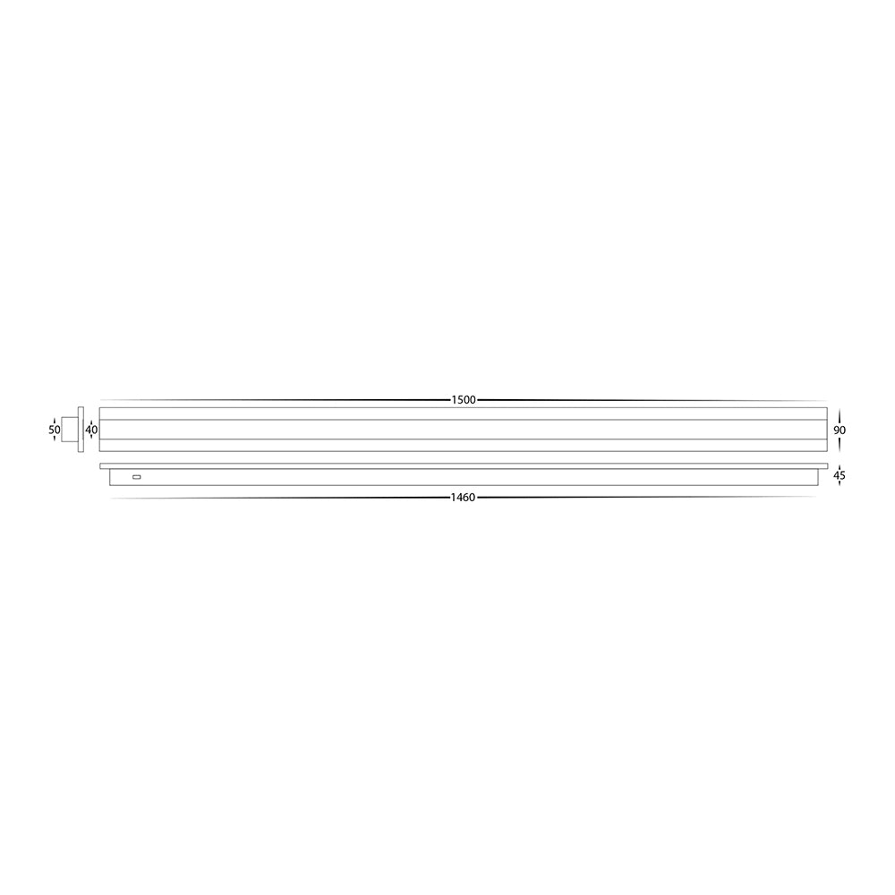 Barline 1500mm 45W CCT 24V DC LED Wall Light White - HV3586T-WHT-24V