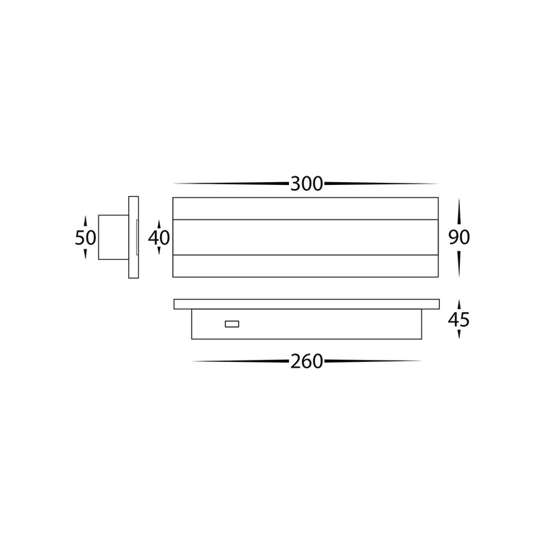 Barline 300mm 9W CCT 24V DC LED Wall Light Black - HV3581T-BLK-24V