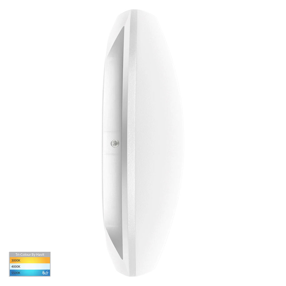 Cara 6W 240V Up & Down LED Wall Pillar Light White / Tri-Colour - HV35021T-WHT