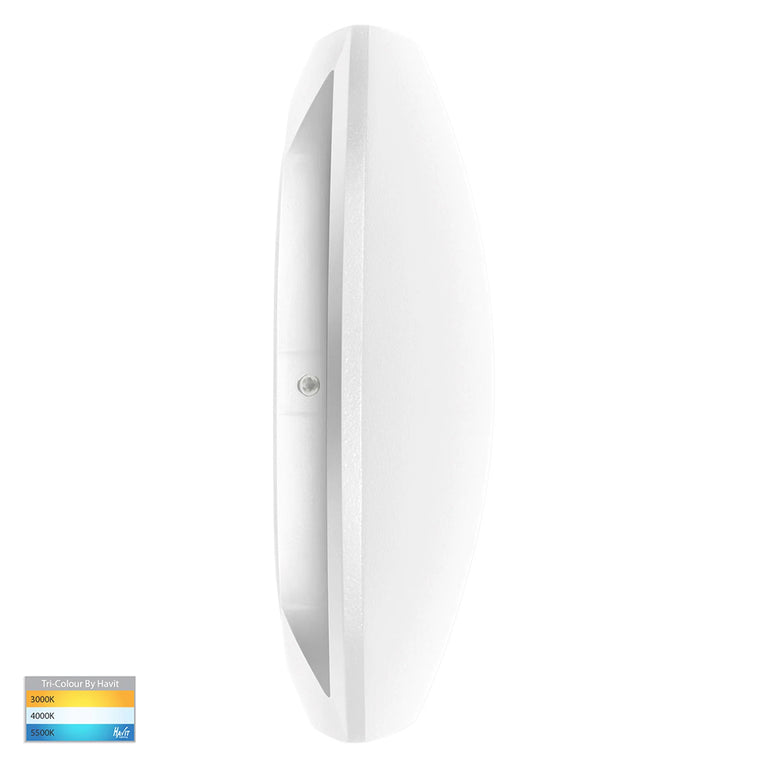Cara 6W 240V Up & Down LED Wall Pillar Light White / Tri-Colour - HV35021T-WHT