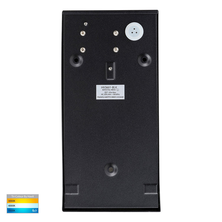 Taper 9W CCT 240V E27 LED Wall Wedge Light Matt Black - HV3601T-BLK