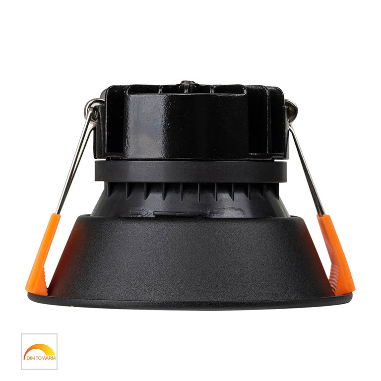Gleam 9W 240V LED 97mm Downlight Black & Black / Warm - HV5528D2W-BB
