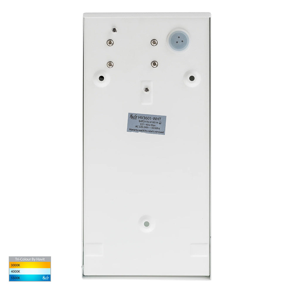 Taper 9W CCT 240V E27 LED Wall Wedge Light Matt White - HV3601T-WHT