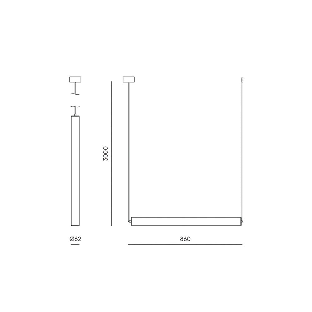 Tube LED Pendant Matt Black - ARO.C1296/NEG