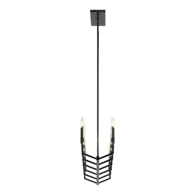 Armand 12 Light Linear Chandelier Black