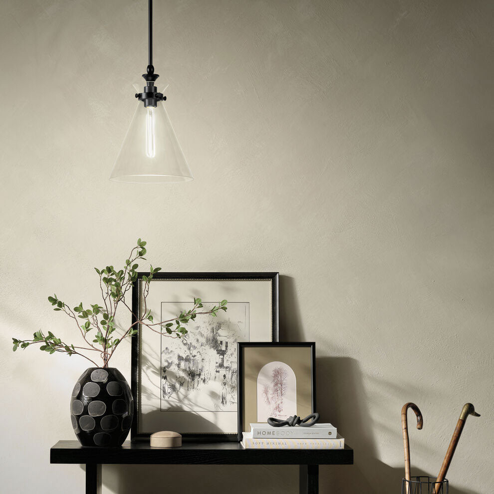 Laria Cone Small Pendant Black / Clear