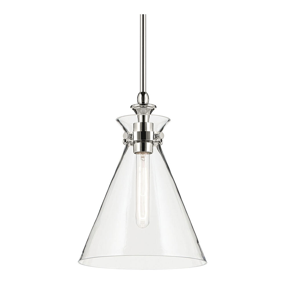 Laria Cone Small Pendant Polished Nickel / Clear