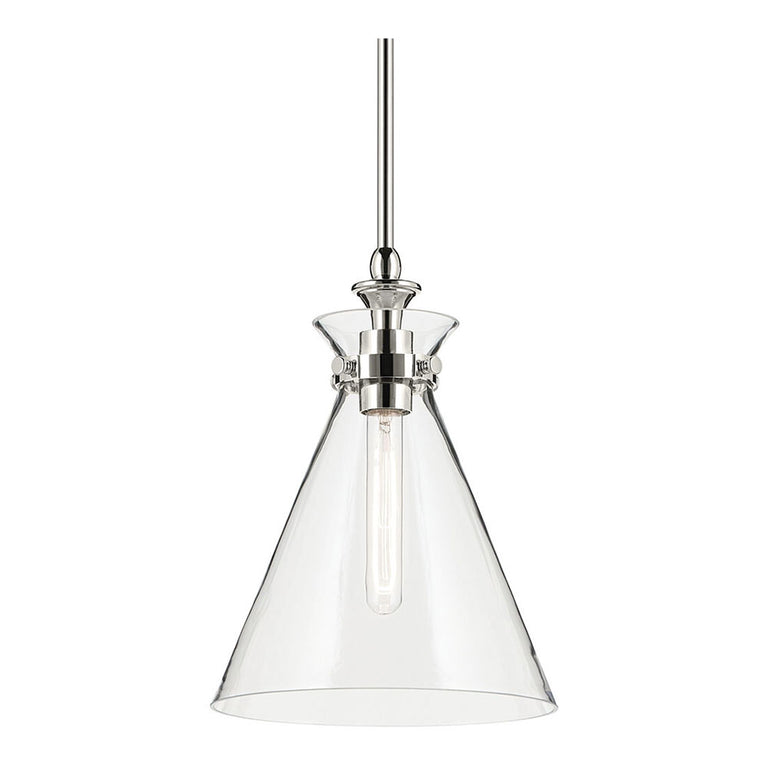 Laria Cone Small Pendant Polished Nickel / Clear