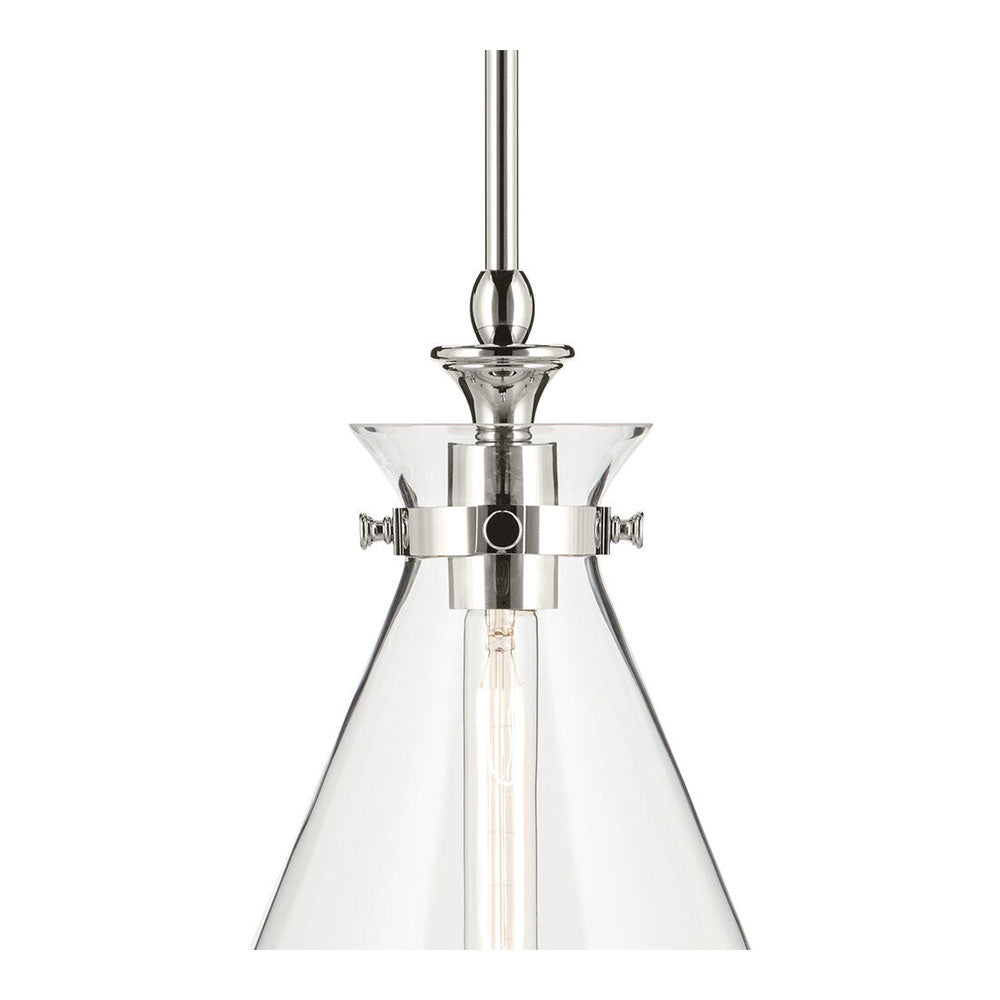 Laria Cone Small Pendant Polished Nickel / Clear