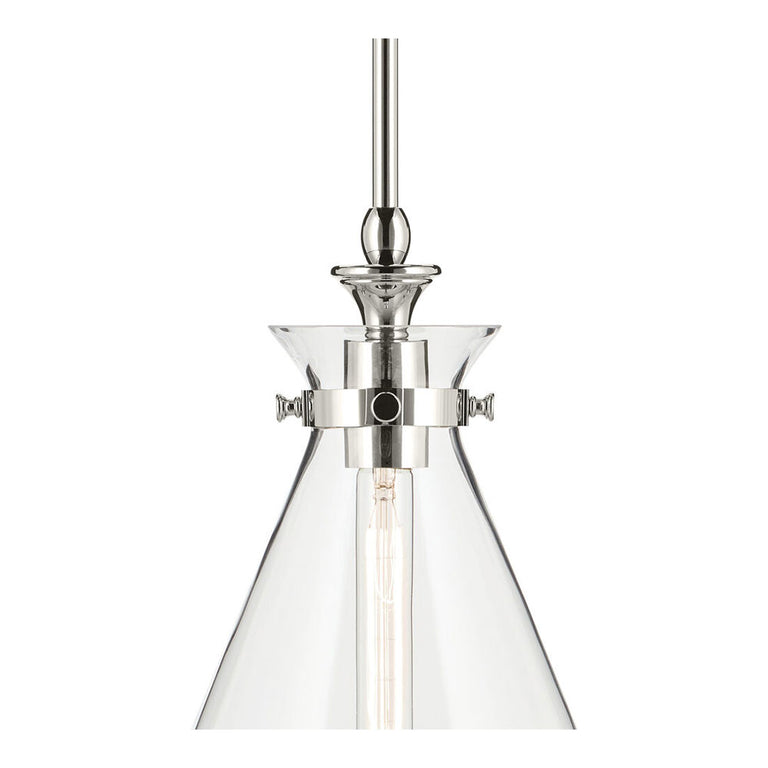 Laria Cone Small Pendant Polished Nickel / Clear