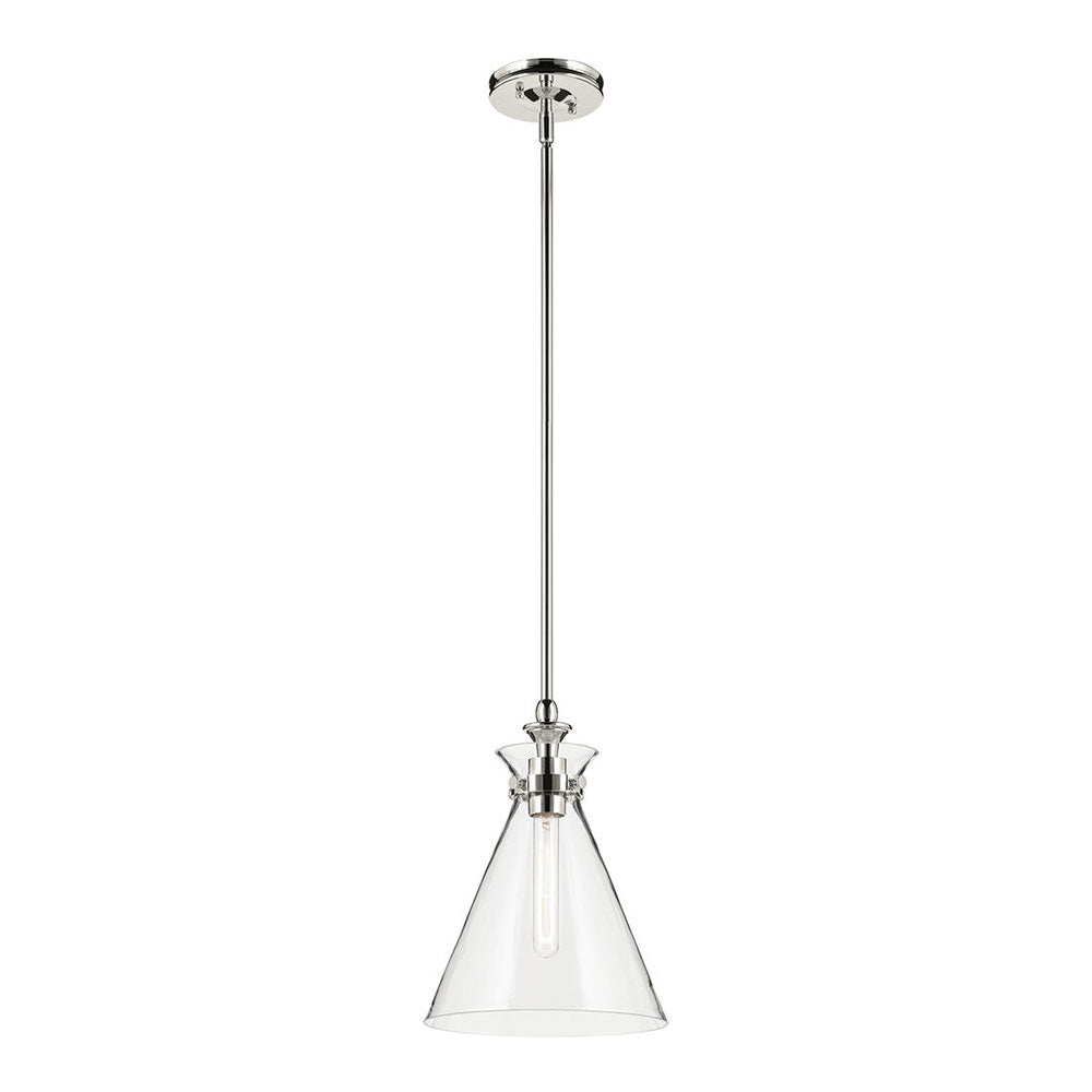 Laria Cone Small Pendant Polished Nickel / Clear