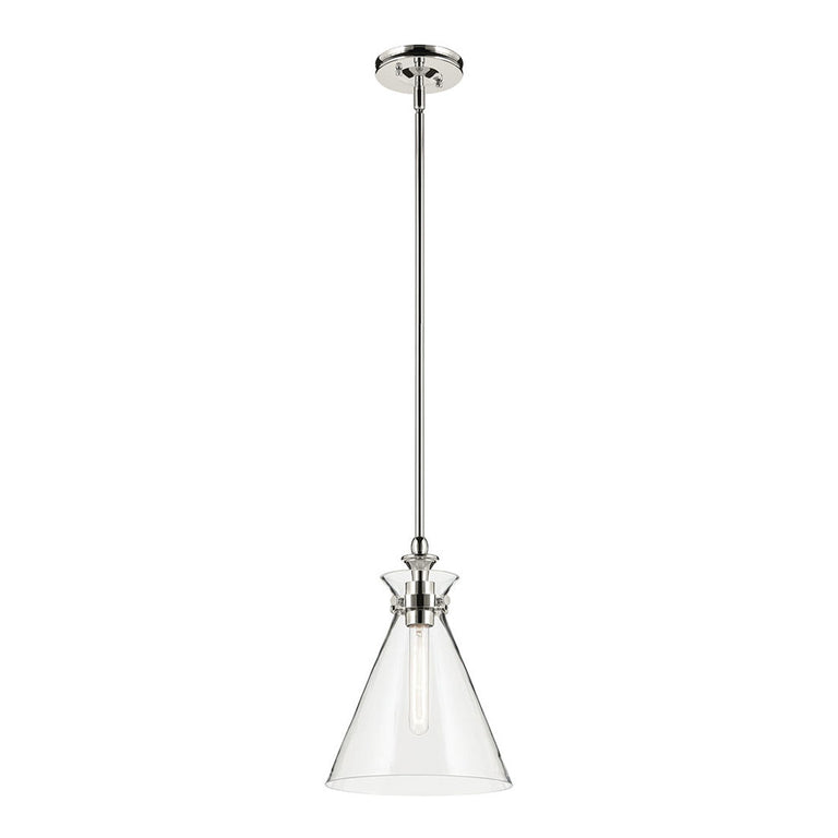 Laria Cone Small Pendant Polished Nickel / Clear
