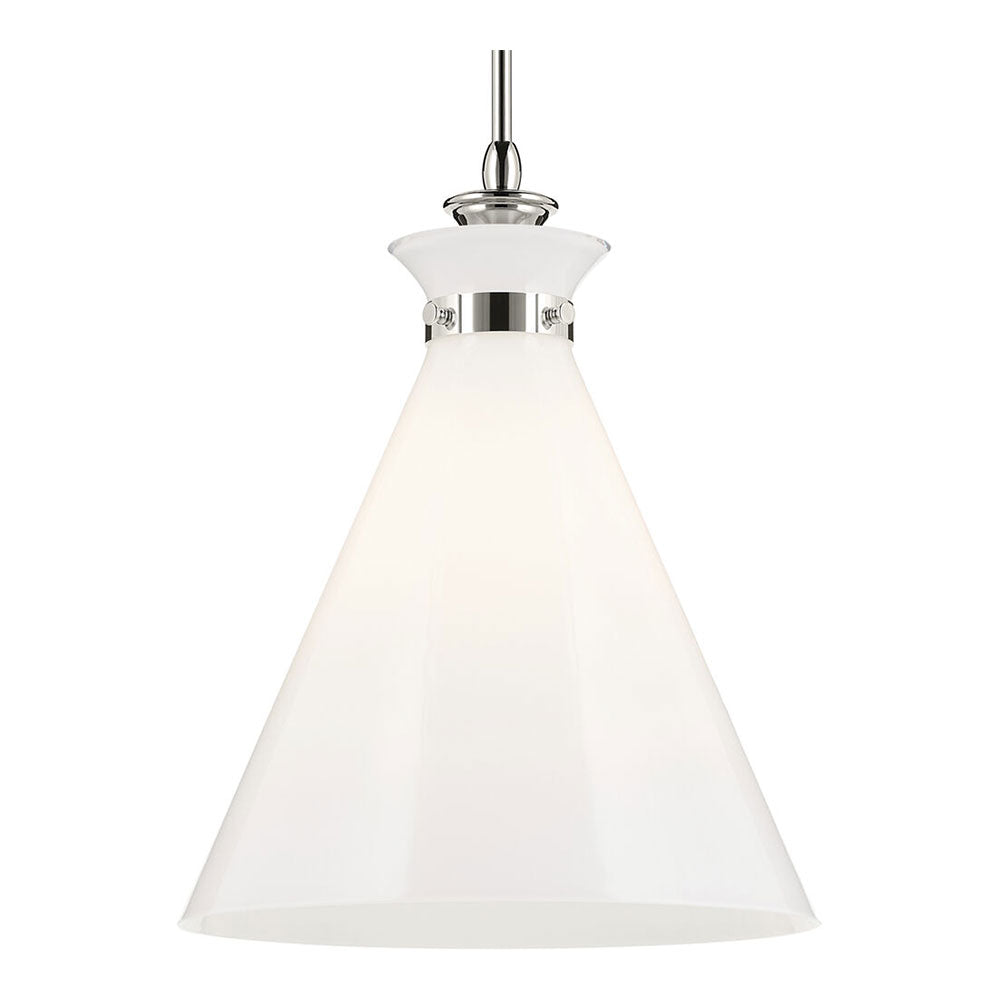 Laria Cone Large Pendant Polished Nickel / Opal