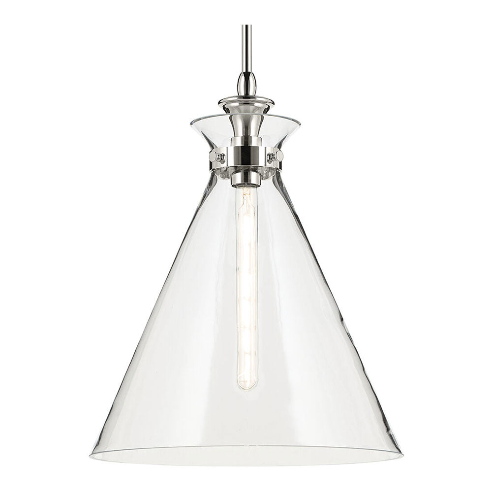 Laria Cone Large Pendant Polished Nickel / Clear