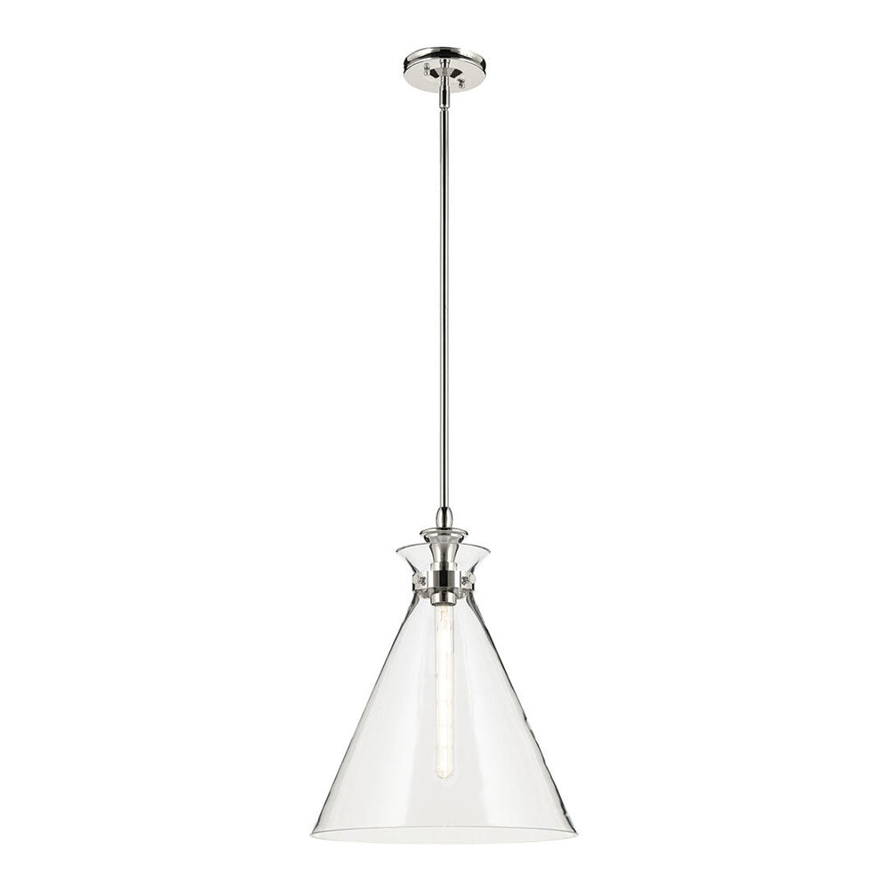 Laria Cone Large Pendant Polished Nickel / Clear
