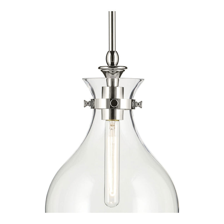 Laria Pear Small Pendant Polished Nickel / Clear
