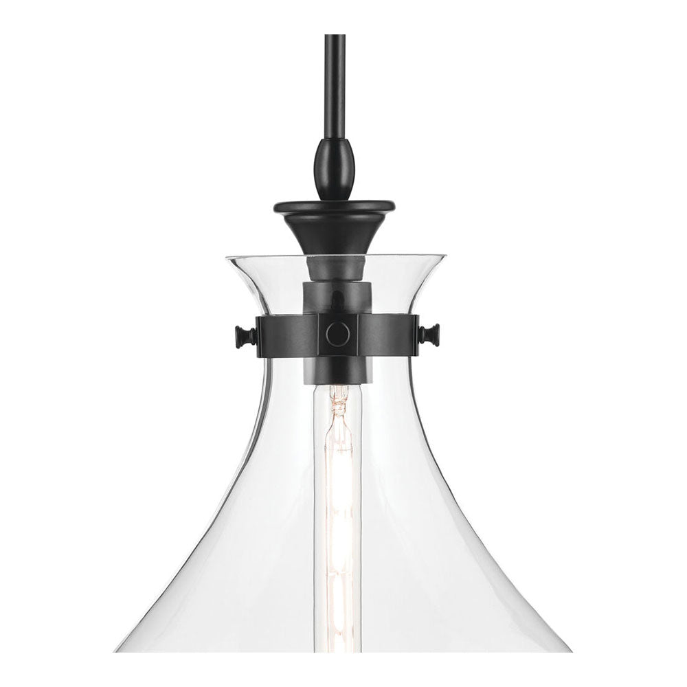 Laria Pear Large Pendant Black / Clear