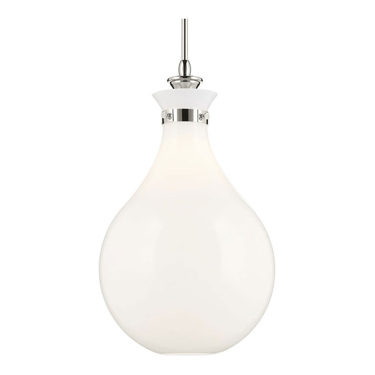 Laria Pear Large Pendant Polished Nickel / Opal