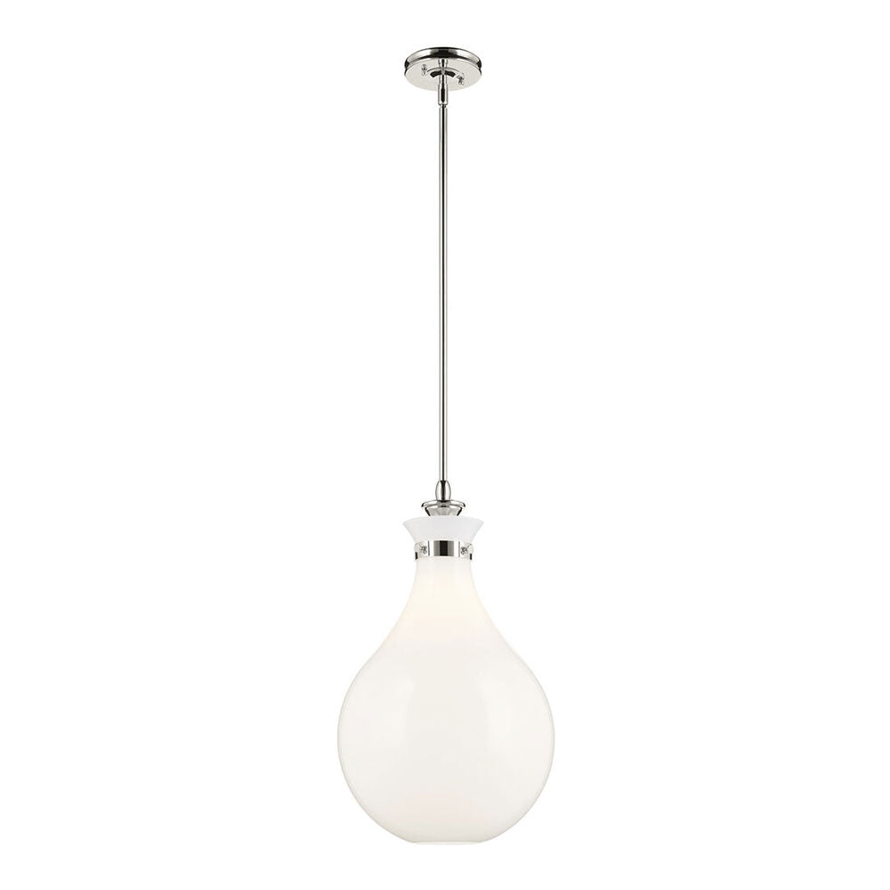 Laria Pear Large Pendant Polished Nickel / Opal