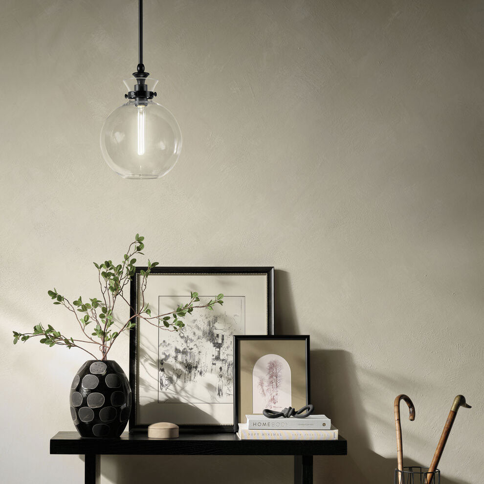 Laria Round Small Pendant Black / Clear