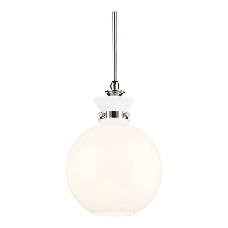 Laria Round Small Pendant Polished Nickel / Opal