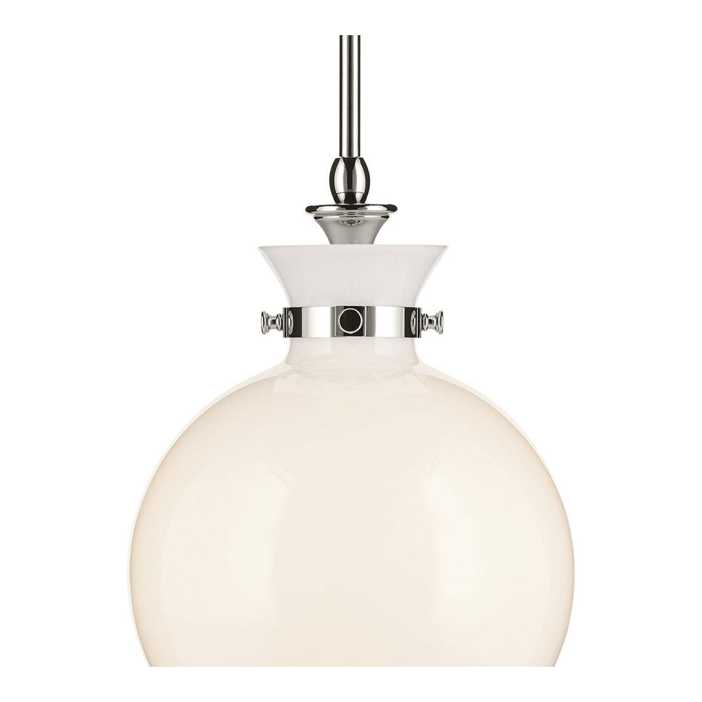 Laria Round Small Pendant Polished Nickel / Opal