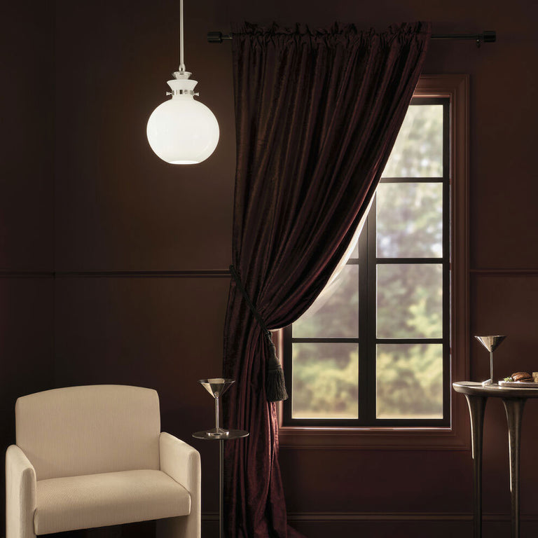 Laria Round Small Pendant Polished Nickel / Opal