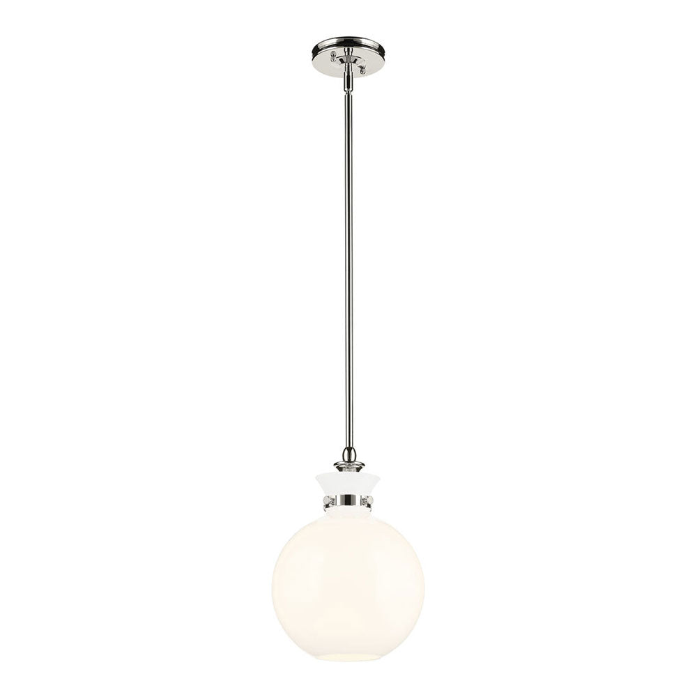 Laria Round Small Pendant Polished Nickel / Opal
