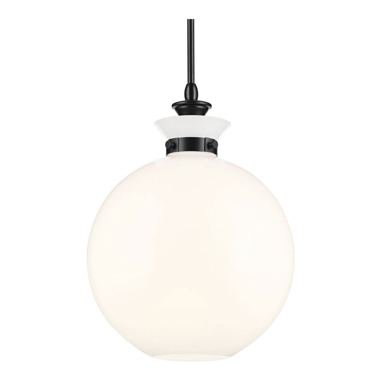Laria Round Large Pendant Black / Opal