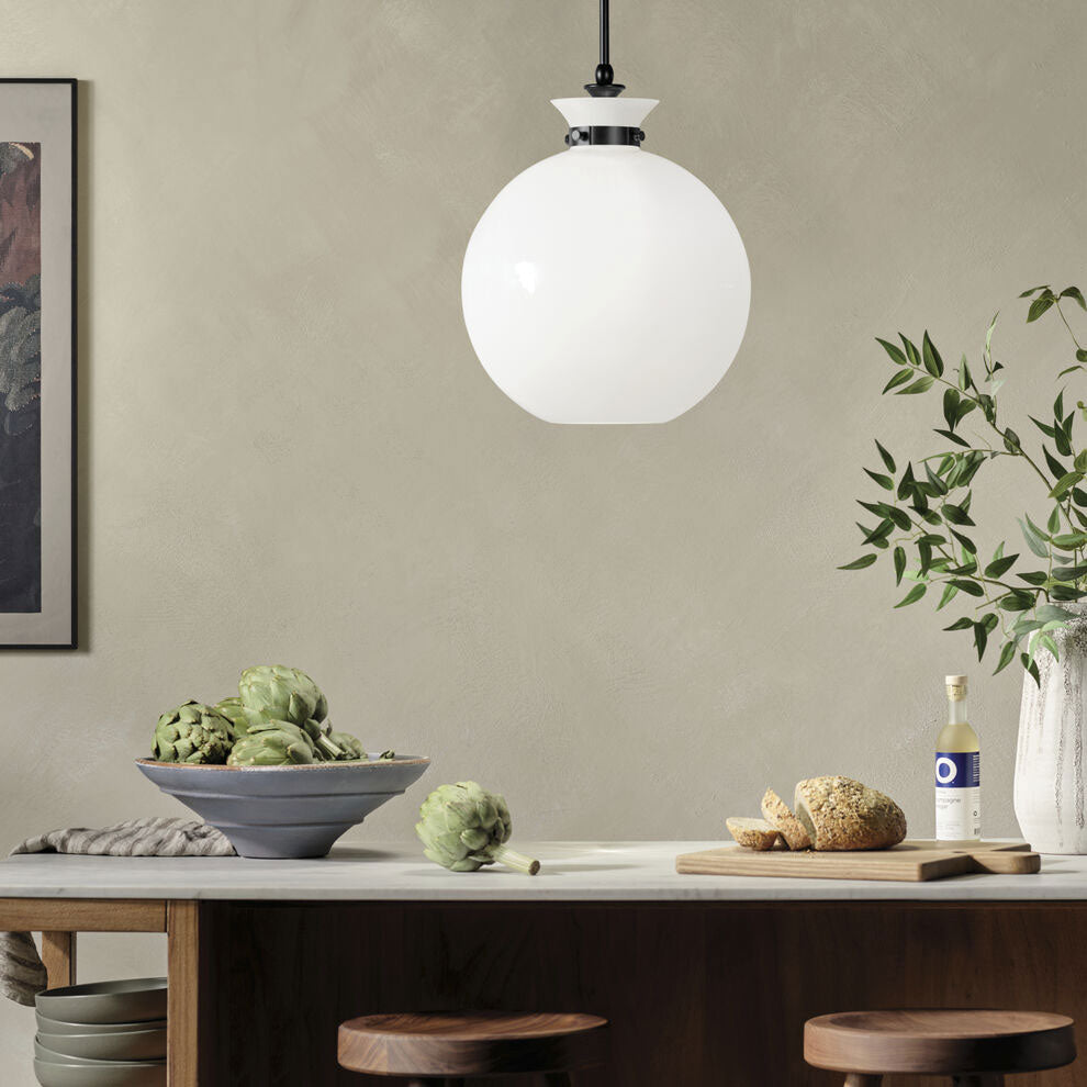Laria Round Large Pendant Black / Opal