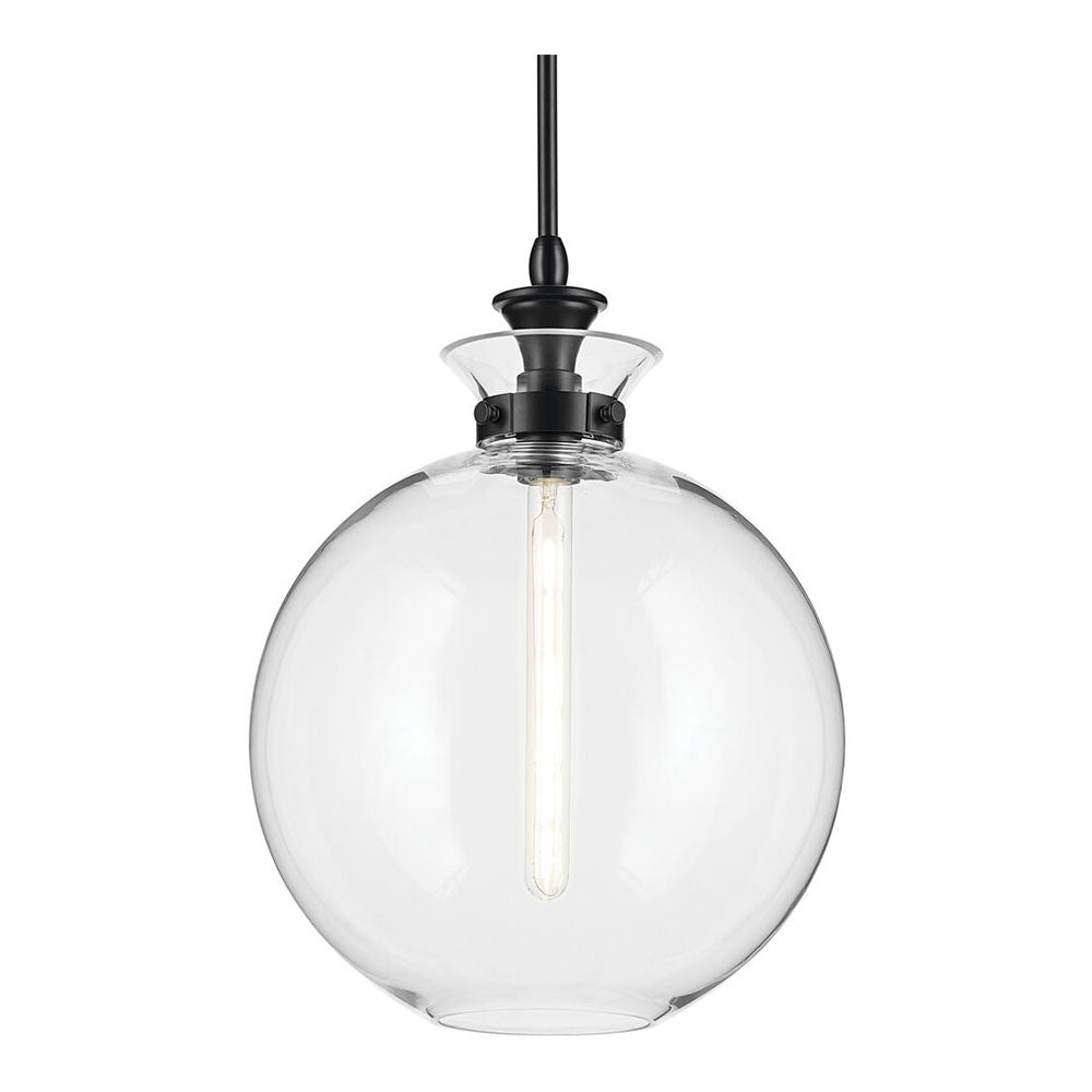 Laria Round Large Pendant Black / Clear