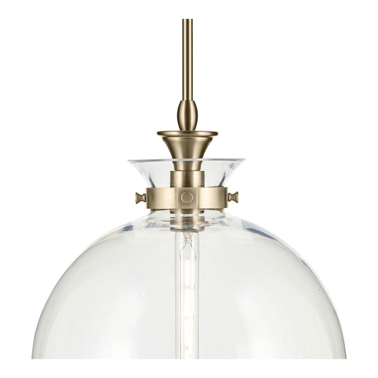 Laria Round Large Pendant Champagne Bronze / Clear