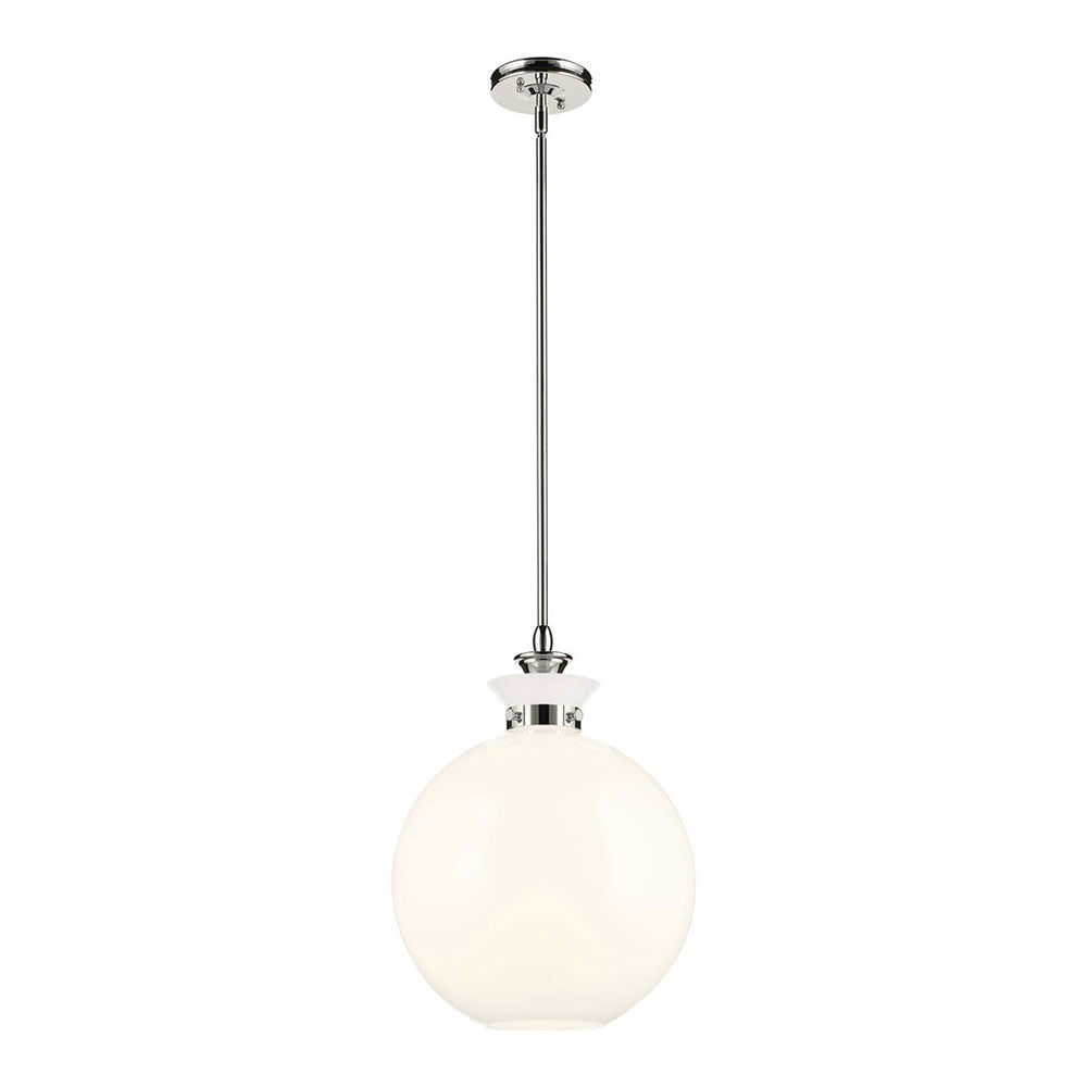 Laria Round Large Pendant Polished Nikel / Opal