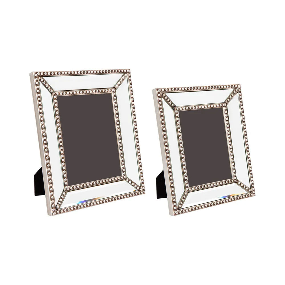Zeta Large Mirror Photo Frame Antique Silver - 53030