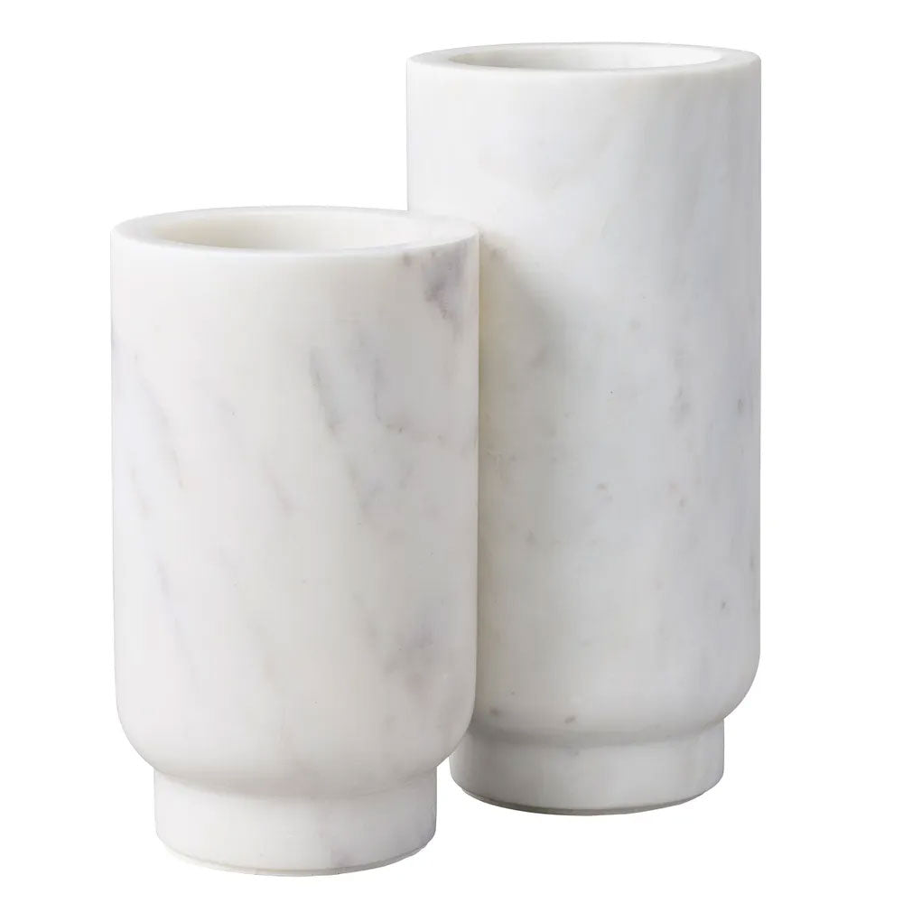 Aries Marble Vase Small White - 53359