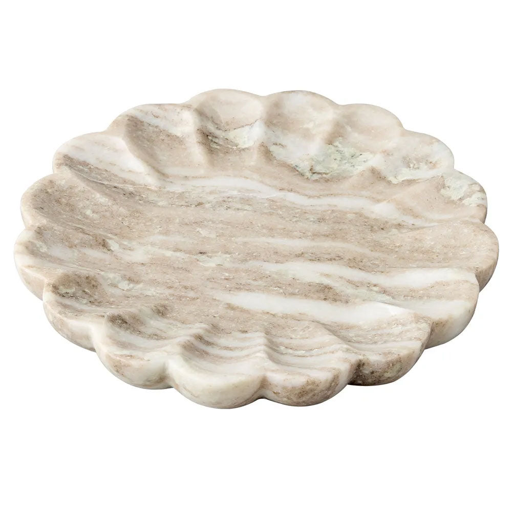 Stellar Marble Round Tray Beige - 53375