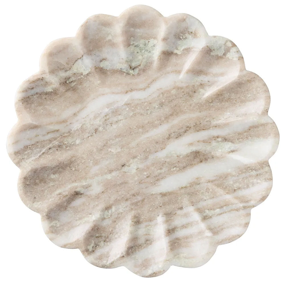 Stellar Marble Round Tray Beige - 53375